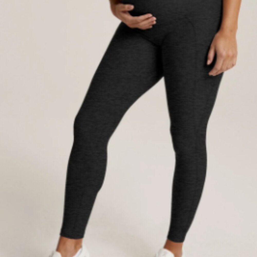 Spacedye Love the Bump Maternity Pocket Midi Legging - Darkest Night